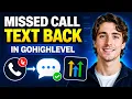 How To Set Up Missed Call Text Back GoHighLevel Step-By-Step Tutorial