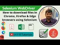 How to download files in Chrome Firefox Edge browsers using Selenium WebDriver