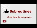 Creating Subroutines