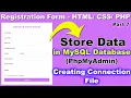 How to send store HTML Form data into Database Send Form data in MySQL database Database connection
