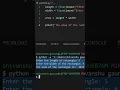 how to find area of rectangle in python python for beginners