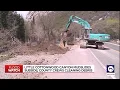 Little Cottonwood Canyon mudslides subside county crews clearing debris