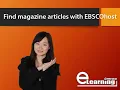 Find magazine articles with EBSCOhost