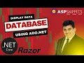 Display data from Database using ADO Net in ASP Net Core Razor Pages