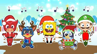 CINCO BEBÉS 🎄 Con Buhita, Chase, Bob Esponja, Bluey y Luigi en Navidad
