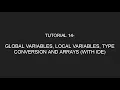 Java Programming Tutorial 14 - Global Local Variables Type Conversion and Arrays in English