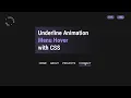 Menu Hover Underline Animation with HTML and CSS