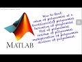 Polynomial in MATLAB