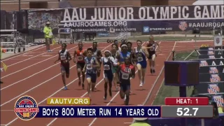 Brandon Miller World Record 1 51 800m 14-Yr-Old Age Group