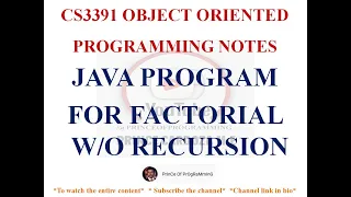 JAVA PROGRAM FOR FACTORIAL OF A NUMBER CS3391 OBJECT ORIENTED PROGRAMMING NOTES 2021 REGULATION