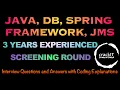 Java Developer Interview Spring boot DB JMS Spring framework Java8 Mock Interview