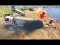 Download Lagu Incredible, Expert Operating Of Recovery Dump Truck 25TON Drive Back Uploading Landslide Overturned