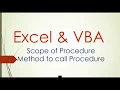 VBA Sub procedure - Scope and Calling a sub procedure