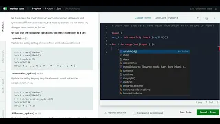 Hackerrank Python Solution Sets - Python Set Mutations
