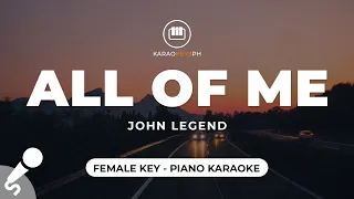 All Of Me John Legend Female Key Piano Karaoke 