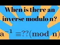 Number Theory Inverses modulo n