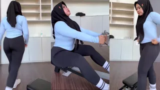 hijab style try on legging big size melar tipis