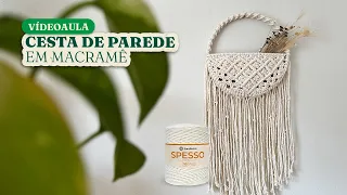 Cesta de Parede em Macramê - por Carol Kaitô