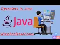 Operators in Java Types of Operators in Java Hindi W3schools