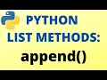 Python append List Method - TUTORIAL