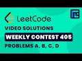 Leetcode Weekly Contest 405 Solutions - A to D by Harsh Gupta TLE Eliminators
