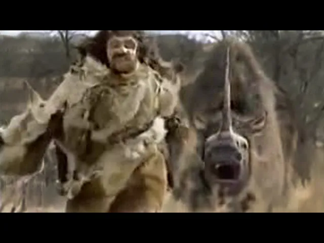 Neanderthal vs woolly rhino - BBC