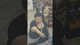 SHOCKING shows woman open fire on a gas station clerk