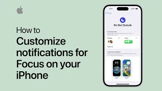 How To Customize Notifications For Focus On Your IPhone Apple Support 