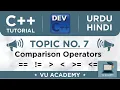 Topic No 7 Comparison Operators C in
