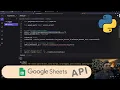 Work with Google Sheets Data in your Python Scripts Google Sheets API walkthrough