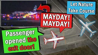 Passenger OPENS EMERGENCY EXIT Slide Deploys And Tries to Jump Out