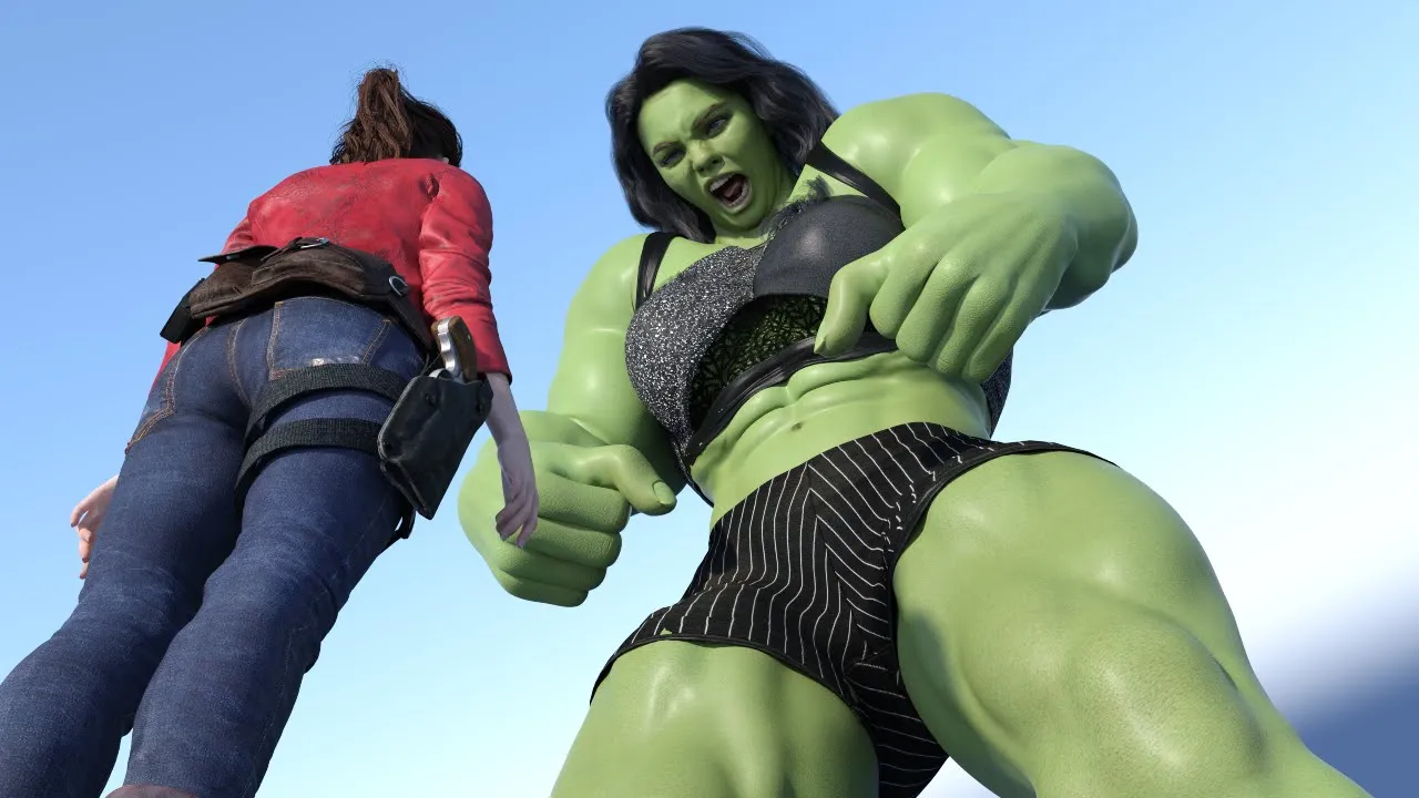 Claire Redfield Giant She Hulk Transformation