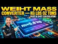 Weight Mass Converter kg lbs oz tons Calculator How to Use It Engineering Tool
