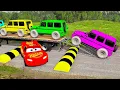 Download Lagu Flatbed Truck McQueen | Transportation with Truck - Pothole vs Car #41 | BeamNG.Drive Gameplay