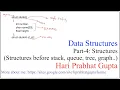 Data Structures-Part 4 C Structures before Stack Queue Tree In Hindi and C Programming language