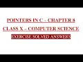 Pointers in C Chapter 8 - Exercise Solved Answers Part 1