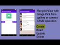 Android Studio CRUD Insert Data In SQLite Database RecyclerView CRUD with image