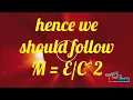 Reality of E mc 2 by PHYSICSWALLAH