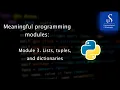 Module 3 Lists Tuples and Dictionaries