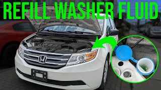 How to Refill Windshield Washer Fluid - Honda Odyssey 2011-2017