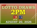 LOTTO RESULT 2PM DRAW AUGUST 20 2026 LottoResultTV15K