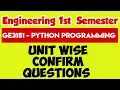 GE3151 Important questions Python Programming arrear important questions Engineering king