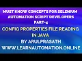 Must Know JAVA concepts Selenium Automation PART - 4 Config Property File Reading