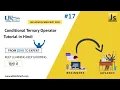 Conditional Ternary Operators In JavaScript In Hindi Javascript Tutorial For Beginners In 2022