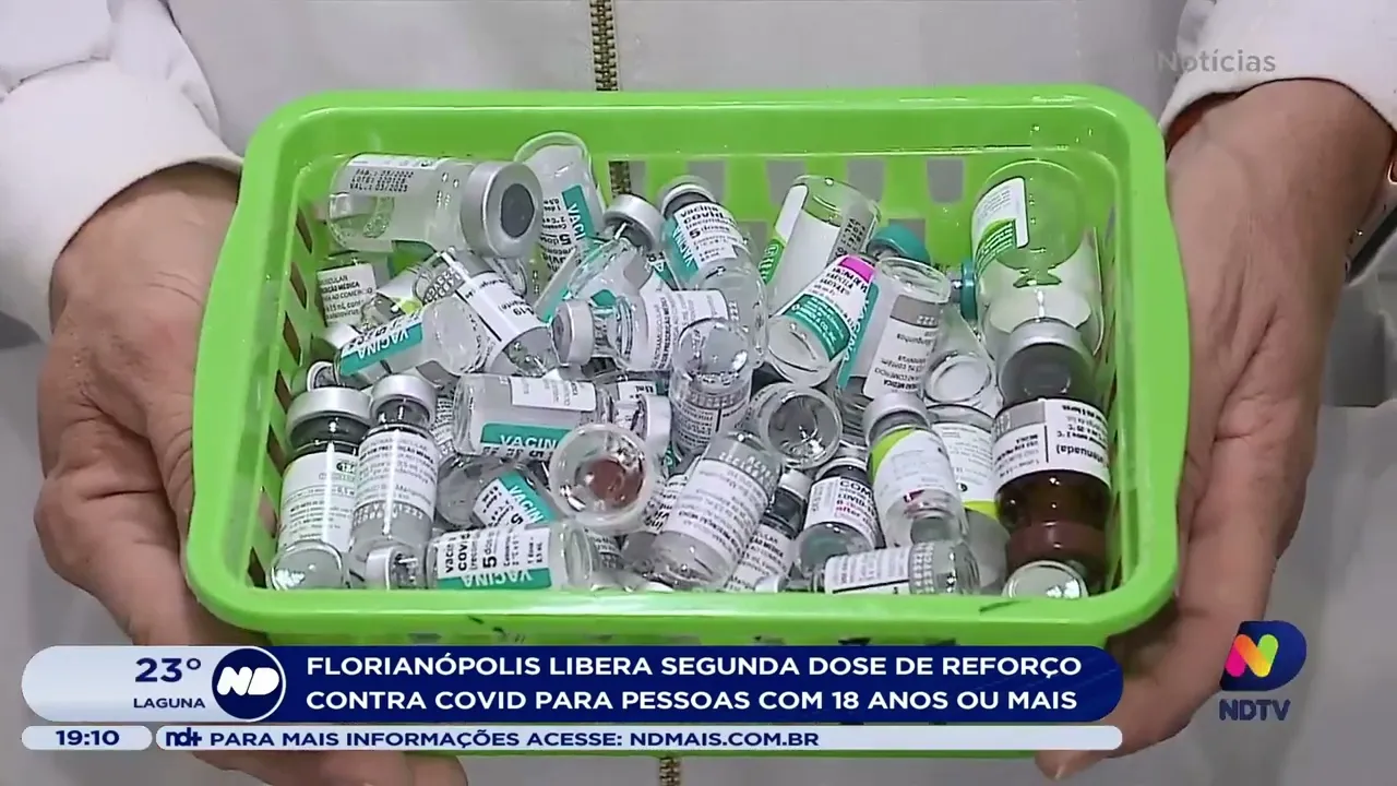 Florianópolis libera segunda dose de reforço contra Covid para pessoas com 18 anos ou mais
