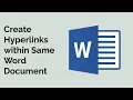 Create Hyperlinks within Same Word Document Word Quick Tips
