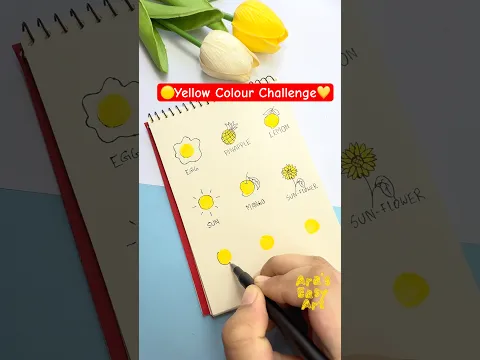 🟡Yellow Colour Challenge💛 @ArasEasyArt #art #viral #ytshorts