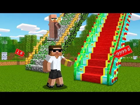 Video Thumbnail: Noob vs Hacker Stairs Build Challenge in Miencraft