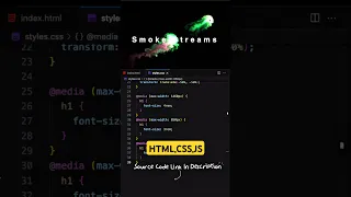 Smoke Streams Effect on Cursor Move HTML CSS JavaScript
