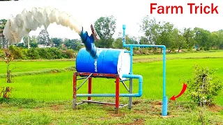 Amazing Idea to fix PVC pipe Auto Pump Water from deep well- Drum System most people don't know